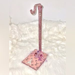 Handbag Purse Stand / Display with crystals, adjustable high, heavy iron
